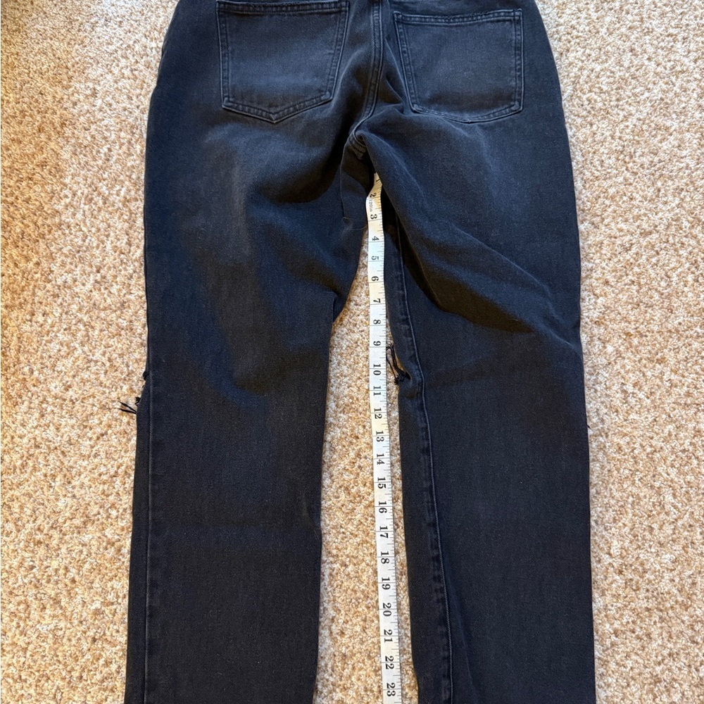 Pistola Size 29 Womens Jeans Black Wide Leg High Rise button fly distressed knee - Picture 6 of 6
